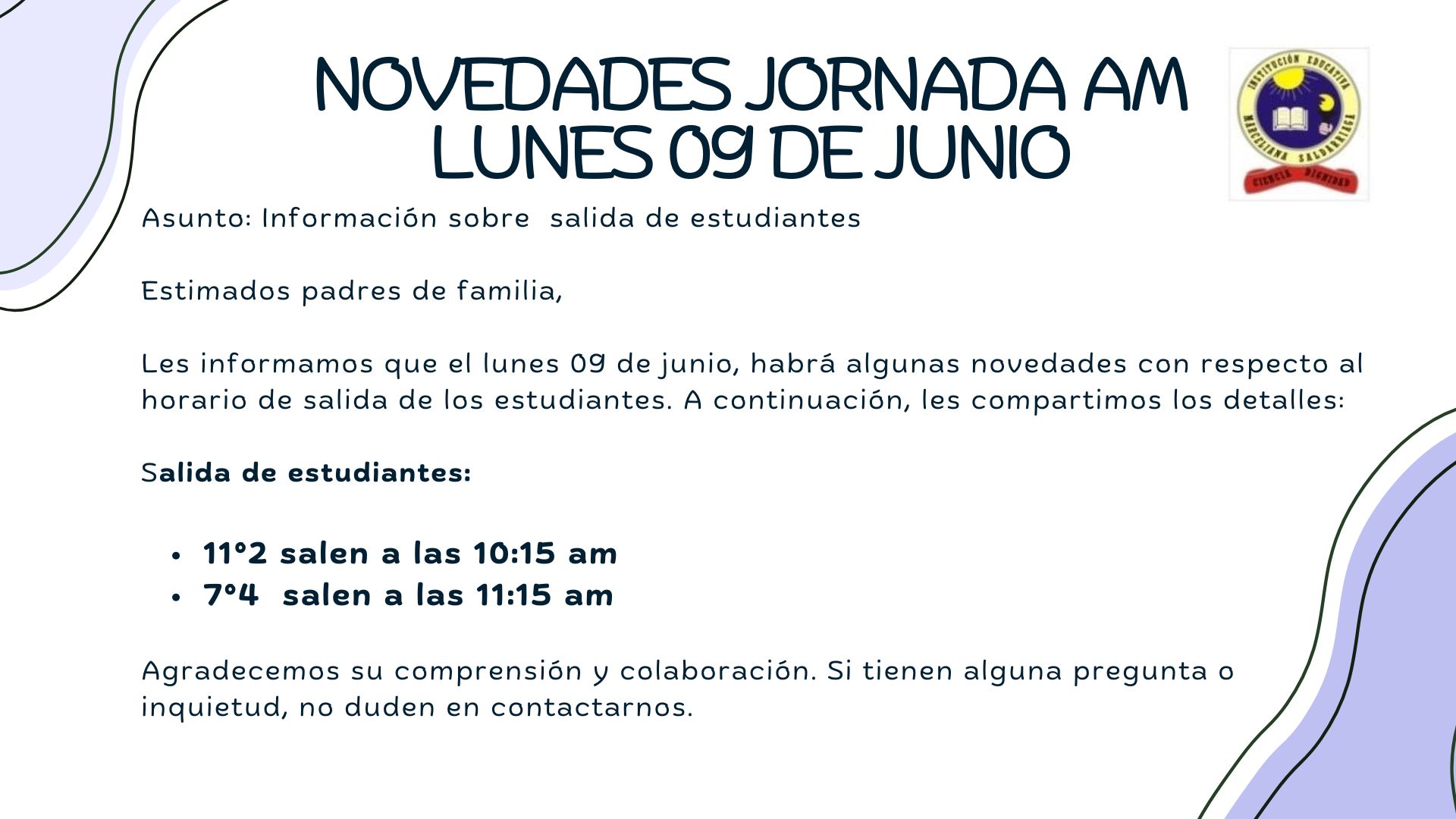 Novedades Jornada Am, Lunes 09 de junio